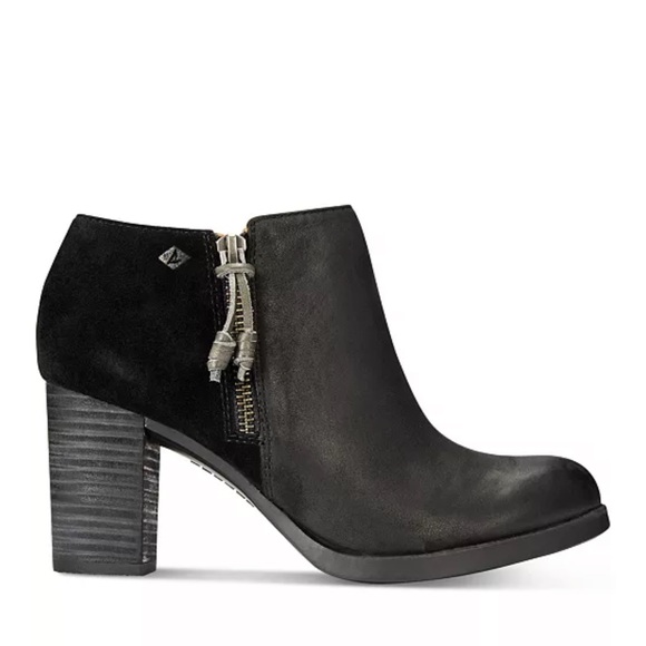 NEW $140 Sperry Dasher Lille Black leather ankle bootie women size 8.5 - Picture 3 of 9